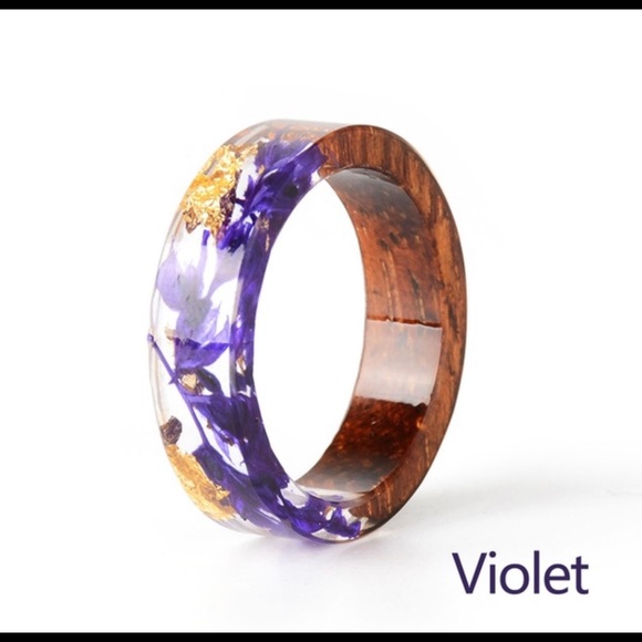 Jewelry - Violet & Gold Wood Resin Ring Size 7